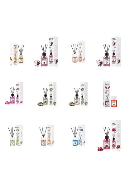 Eyfel Set 12 Eyfel: 1x Piersica, 2x Bouquet, 2x Acacia, 1x Trandafir, 2x Nuca...