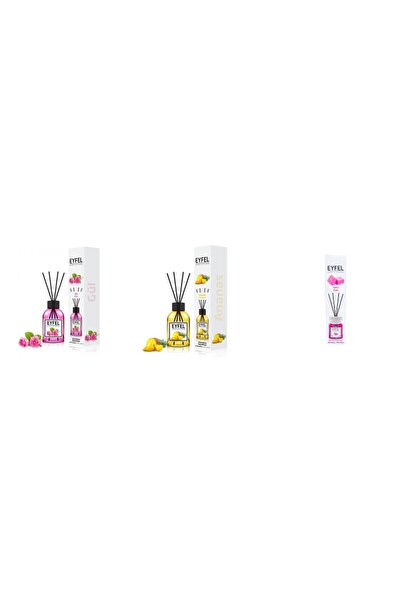 Eyfel Set 3 Eyfel: 1x Trandafir, 1x Ananas, 1x Bubble gum
