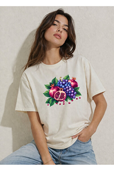 FREAK T-SHIRT Γυναικείο μπλουζάκι εκρού oversize – με μοντέρνα γραφική στάμπα...