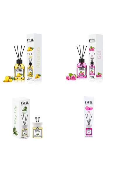Eyfel Set 4 Eyfel: 1x Ananas, 1x Trandafir, 1x Lacramioare, 1x Bubble gum