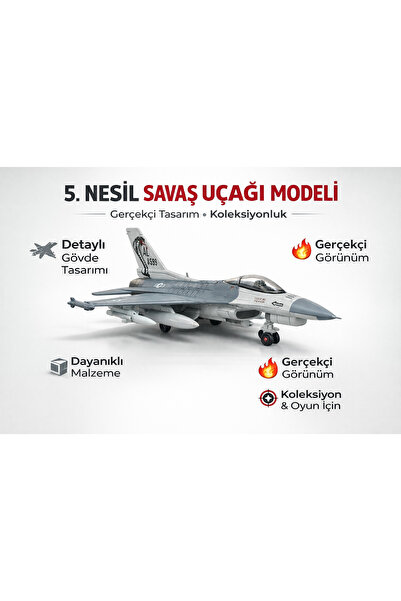 RAMO'S STORE F16 SAVAŞ UÇAK COBRA FİGHTER ÇEKBIRAK METAL SESLİ IŞIKLI SAVAŞ U...