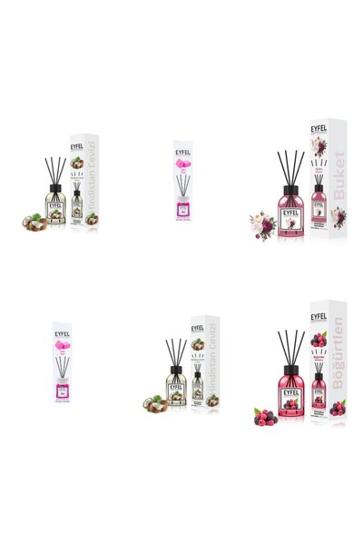 Eyfel Set 6 Eyfel: 2x Nuca de cocos, 2x Bubble gum, 1x Bouquet, 1x Fructe de ...