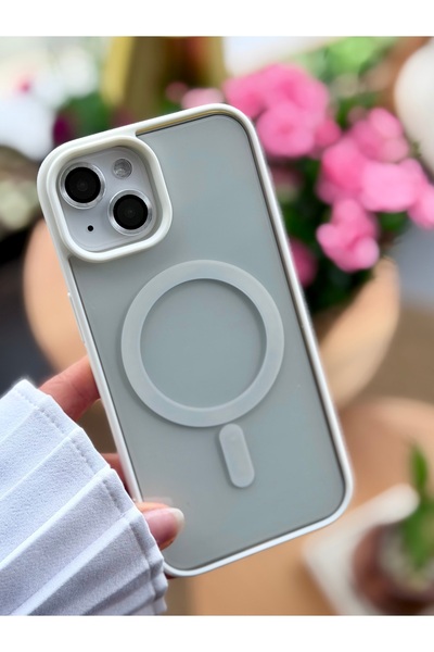 Go Aksesuar Iphone 13 - 14 VE 15 Uyumlu MAGSAFE Özellikli Renkli Şeffaf Kılıf