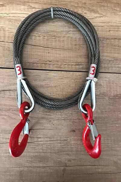 PADRİ 6 MM 3 METRE 3 TONA KADAR ÇEKEBİLEN ÇELİK ÇEKME ÇEKİ HALAT