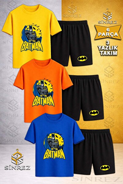 SİNREZ Tricou pentru copii BTMN CIRCLE PRINTED cu gâtul rotund, 3 piese - Set...