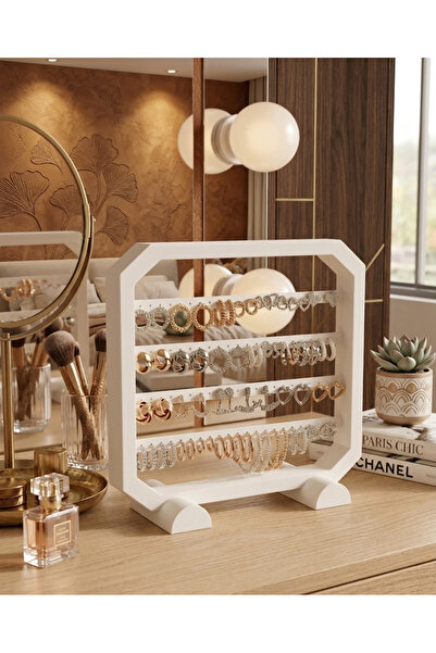 Filkorium3D Jewelry Stand Earring Organizer 20 cm |   4-Compartment 88-Hole P...