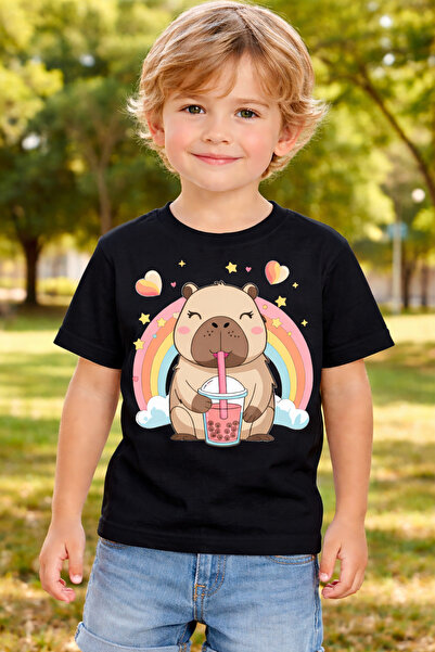 barsdepo Μπλουζάκι με στάμπα CAPYBARA, Υπερμεγέθες Unisex Μπλουζάκι για Παιδι...