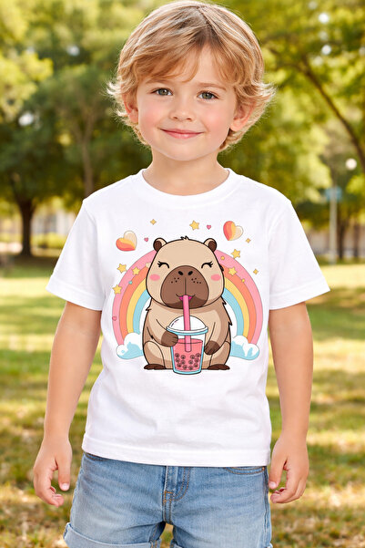 barsdepo Μπλουζάκι με στάμπα CAPYBARA, Υπερμεγέθες Unisex Μπλουζάκι για Παιδι...