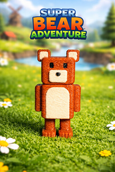 lumix3d Super Bear Adventure Ayıcık Pasta Süsü & Dekoratif Figür - 8 Cm