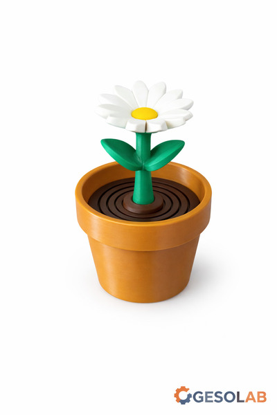 GESOLAB Mini Saksı Dekoratif Çiçek | 15-20 Cm -Gül, Lale, Papatya, Ayçiçeği, ...