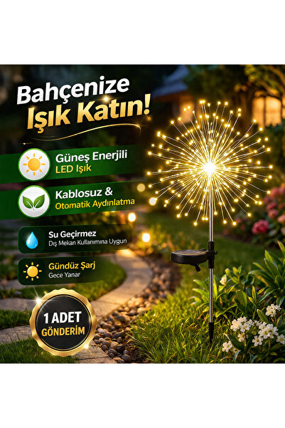 TeknoEser Güneş Enerjili LED Bahçe Işığı – Su Geçirmez Dekoratif Yıldız Çiçek...