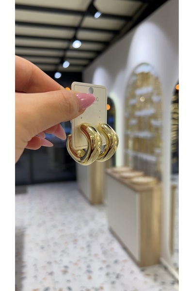 SU PERİSİ TAKI BİJUTERİ XUPİNG KARARMAZ 14K GOLD TOMBUL HALKA KÜPE