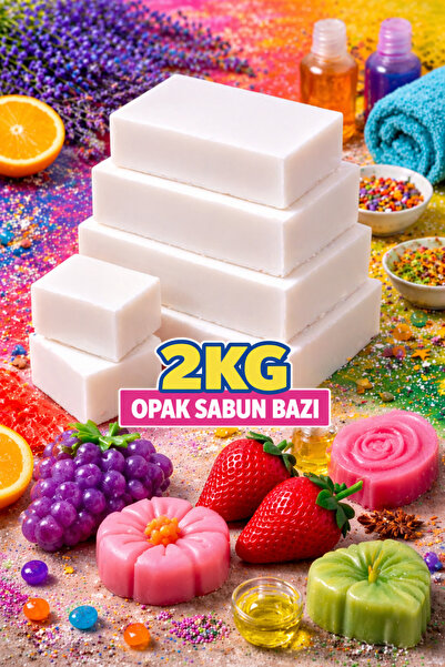 Organik Hekim 2 KG Opak Sabun Bazı Profesyonel Sabun Hammaddesi Beyaz Sabun B...