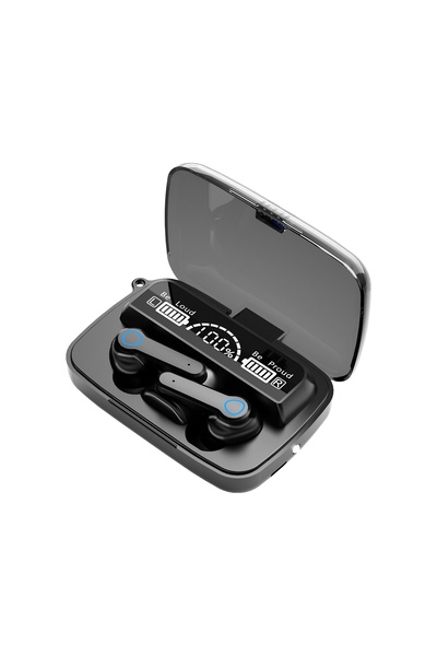 BUKREM STORE M19 Tws Bluetooth 5.1 Spor Dijital Ekran Kablosuz Kulaklık Siyah