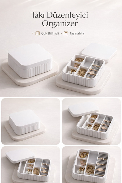 StudioAslanDesign Takı Düzenleyici Organizer | Çok Bölmeli | Taşınabilir | Se...