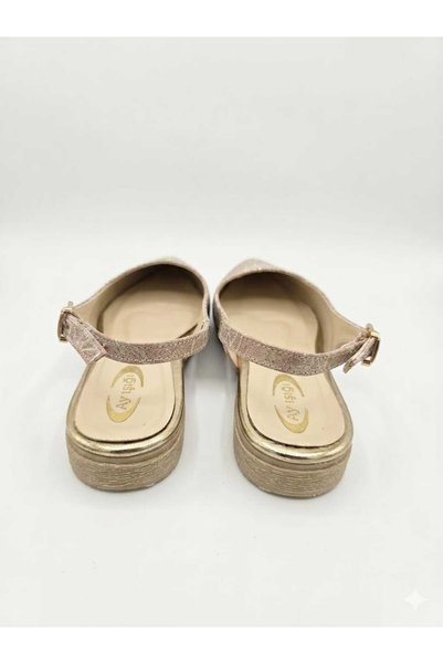 MG Women's Shiny Patterned Slingback Ballerina Shoes Pointed Toe Casual & Stylish Shoes