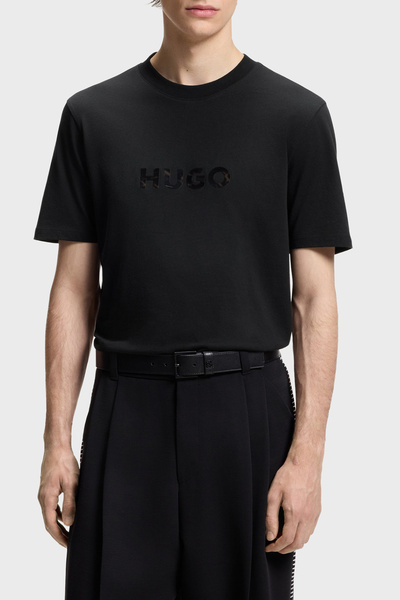 HUGO Pamuklu Regular Fit Logolu Bisiklet Yaka T Shirt Erkek T SHİRT 50557437 001