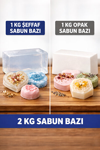 Organik Hekim 2 KG Sabun Bazı Seti Şeffaf ve Opak 1+1 Kg Erit Dök Sabun Yapım...