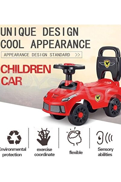 Fun Moment سيارة لعبة للأطفال مع عجلة قيادة ومسند ظهر (أبيض)