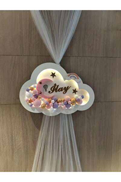 The eventss Kişiye Özel LED Işıklı Bulut Kapı Süsü – İsimli Bebek Odası & Has...
