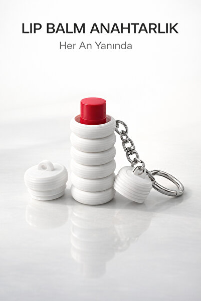 StudioAslanDesign Çok Amaçlı Lip Balm Anahtarlık | Taşınabilir Mini Organizer...