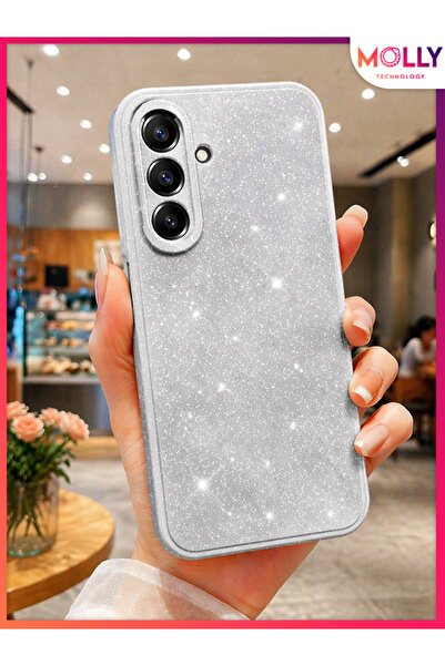 Molly SAMSUNG GALAXY A36 İçin Gümüş Berry Parıltılı ve Işıltılı Parlak Simli ...