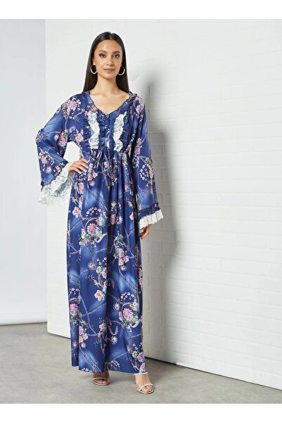 Bousni Stylish Raffle Laced Jalabiya