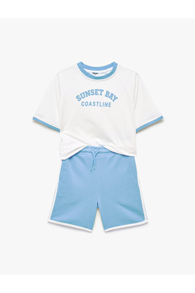 Koton Σετ μπλουζάκι με μανίκια ρεγκλάν και σορτς με στάμπα