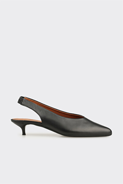 Elle Shoes Siyah Deri Kadın Klasik Ayakkabı