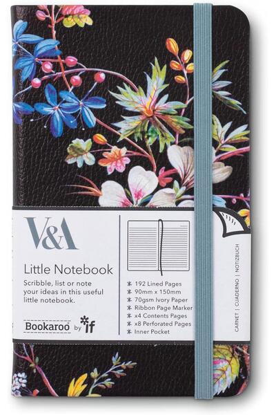 Generic Brand Bookaroo Notebook (A6) Black Flower