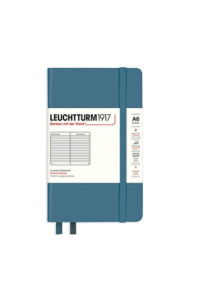 Leuchtturm1917 Not Defteri Cep Boy (A6), Sert Kapak, 187 Numaralandırılmış Sa...