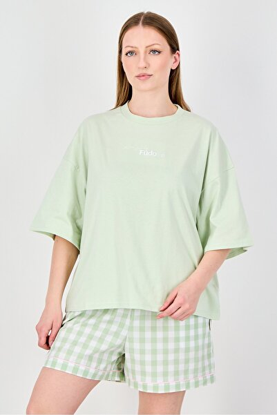 Fudo Lounge By Women 2 Pieces Embroidered Logo Pajama Top And Bottom Set, Min...