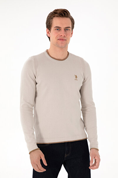 U.S. Polo Assn. Men's Stone Melange Sweater 50256677-Vr225