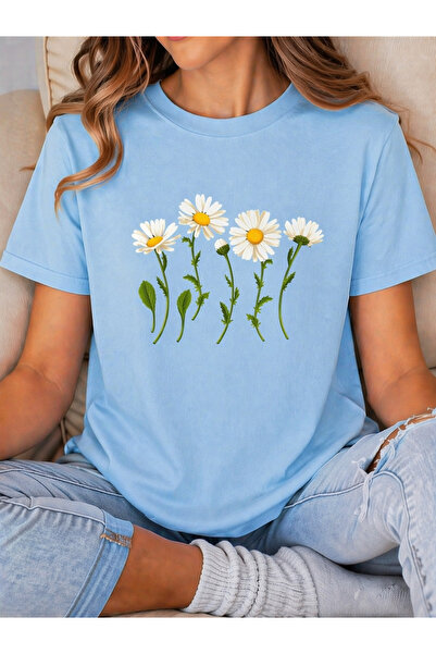 By Layina PAPATYALAR BASKILI KADIN OVERSIZE TİŞÖRT / T-SHIRT