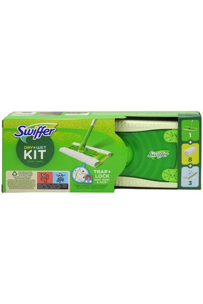 Crocodileskids Set de mop, SWIFFER, 8 rezerve de lavete uscate, 3 rezerve de ...
