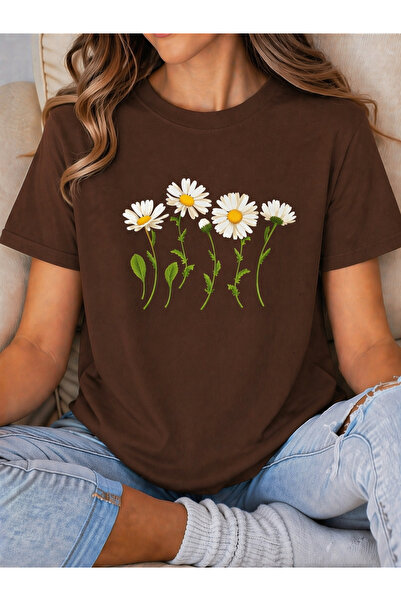 By Layina PAPATYALAR BASKILI KADIN OVERSIZE TİŞÖRT / T-SHIRT