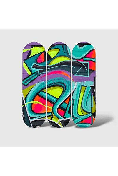 OEM Set de tablouri decorative Re-Bloom, 3 piese, MDF, multicolor, 70 x 70 cm