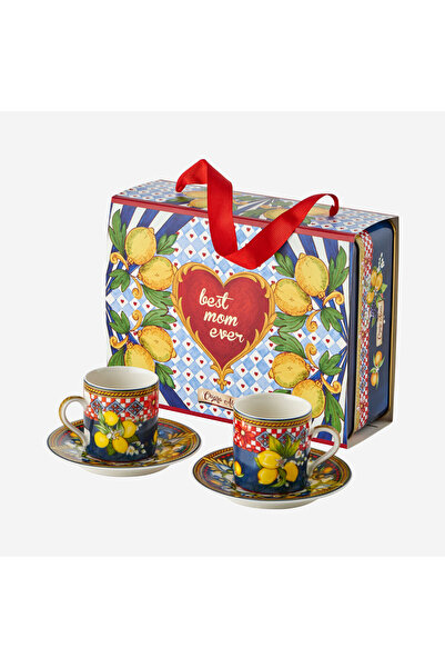 CHIARA ALESSI La Felicita Mavi Porselen Kahve Fincan Seti 120 Ml