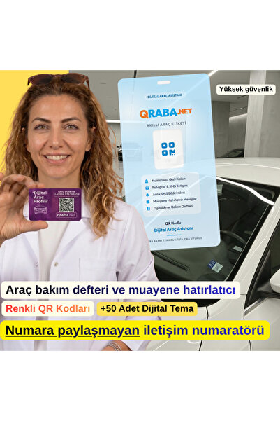 QRABA GİZLİ NUMARATÖRLÜ RENKLİ QR ARAÇ PROFİL ETİKETİ VE MUAYENE HATIRLATICIL...