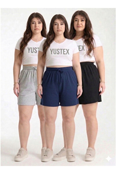 yx yustex sport Γυναικείο Σετ Σορτς 3 τεμαχίων - Μαύρο, Γκρι, Ναυτικό Μπλε Ψη...