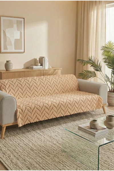 venucci home & living %100 Bambu Yumuşak Tüylü Koltuk Örtüsü Çok Amaçlı Sünge...