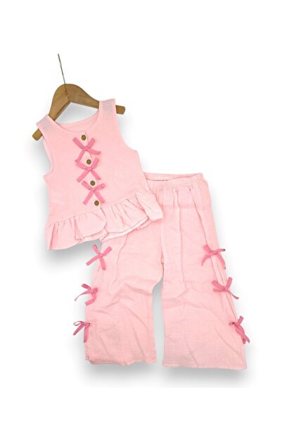 voyyo kids baby Dečije pantalone sa detaljnim mašnama za devojčice, 2-3-4-5-6...