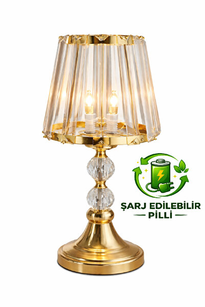 571 Store ŞARJ EDİLEBİLİR PİLLİ LED AMPULLÜ T serisi masa abajuru metal ve ca...