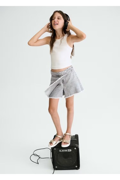 MAYORAL Girl's Denim Shorts Skirt 6903