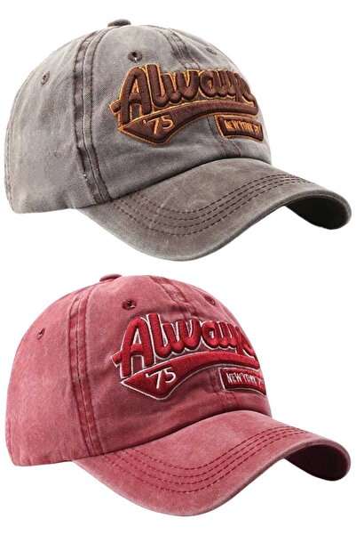 Uniquetrenders Set de 2 șepci de baseball unisex, ajustabile, cu broderie Alw...