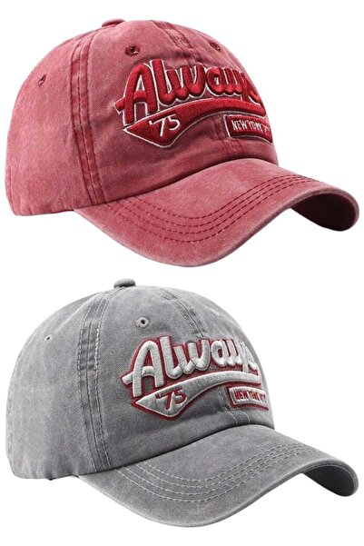 Uniquetrenders Set de 2 șepci de baseball unisex, ajustabile, cu broderie Alw...