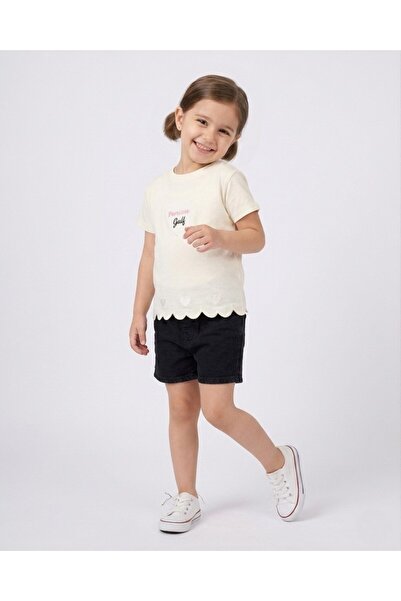 Ege Bebek Στενή εφαρμογή! Κοριτσίστικο καλοκαιρινό τζιν σορτς με στάμπα καρδι...