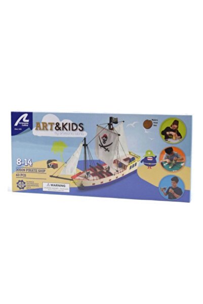 ART ă și copii – Kit machetă din lemn corabie pirat – 63 buc