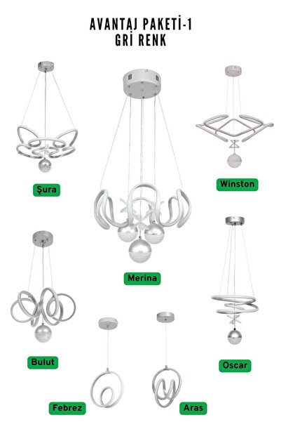 Harnelli AVANTAJ PAKETİ-1 LEDLİ AVİZELER 7 Lİ GRUP