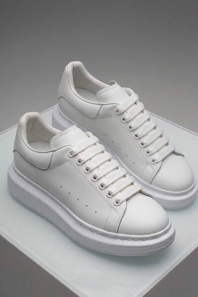 vynor atelier Men's White Sneakers - Thick-Soled Casual Sports Shoes - Comfor...